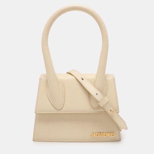 Jacquemus Cream Leather Le Chiquito Moyen Top Handle Bag - Jacquemus - Modalova