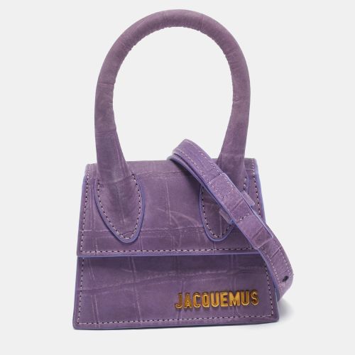 Croc Embossed Nubuck Leather Mini Le Chiquito Top Handle Bag - Jacquemus - Modalova