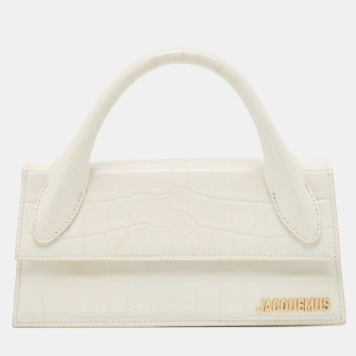 Croc Embossed Leather Long Le Chiquito Top Handle Bag - Jacquemus - Modalova