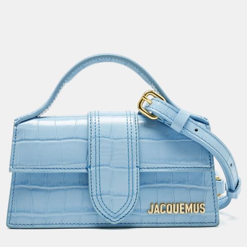 Jacquemus Light Blue Croc Embossed Leather Mini Le Bambino Top Handle Bag - Jacquemus - Modalova
