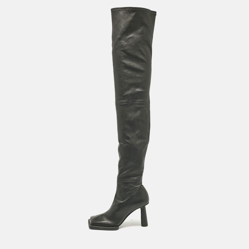 Jacquemus Black Leather Carré Ronds Over The Knee Boots Size 36 - Jacquemus - Modalova