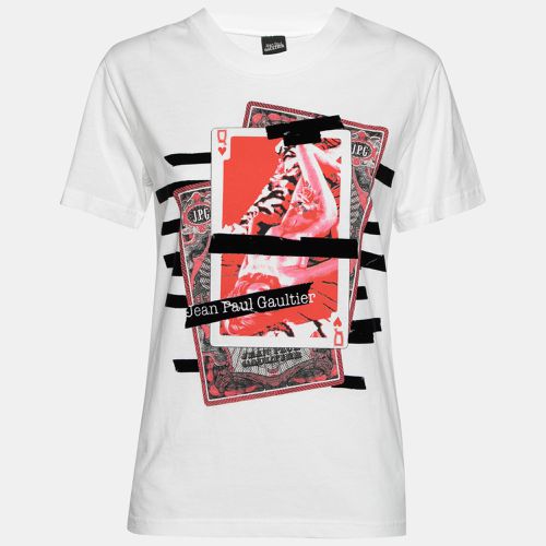 Jean Paul Gaultier White Printed Cotton Short Sleeve Crewneck T-Shirt L - Jean Paul Gaultier - Modalova