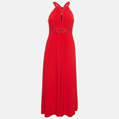 Jenny Packham Red Beaded Jersey Halter Neck Maxi Dress L - Jenny Packham - Modalova