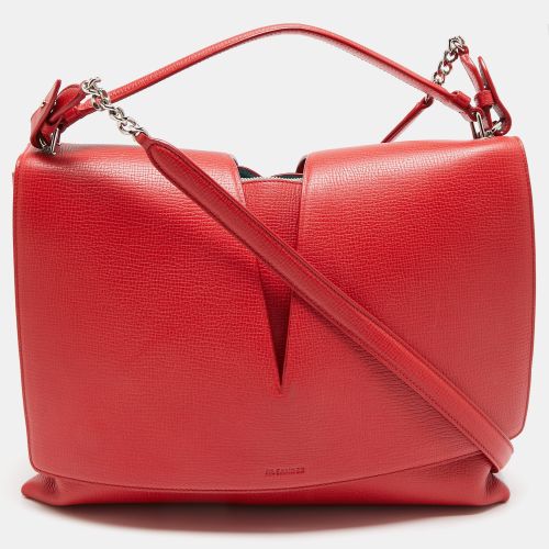 Jil Sander Red Leather Cut Out Top Handle Bag - Jil Sander - Modalova