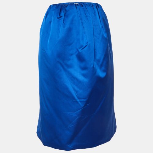 Jil Sander Blue Silk Satin Puffer Midi Skirt L - Jil Sander - Modalova