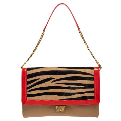 Jimmy Choo Zebra Print Calfhair, Patent and Leather Flap Chain Shoulder Bag - Jimmy Choo - Modalova