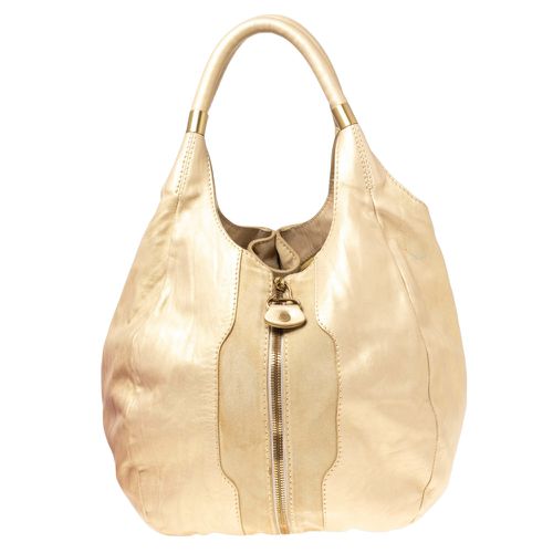 Jimmy Choo Beige/Gold Leather and Suede Mandah Expandable Bag - Jimmy Choo - Modalova