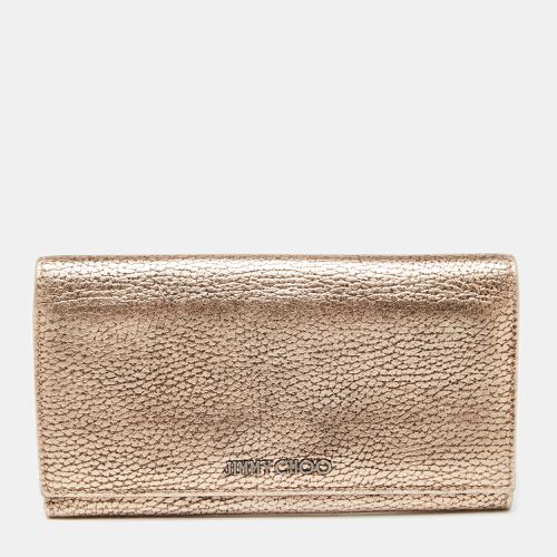 Jimmy Choo Metallic Rose Gold Leather Flap Continental Wallet - Jimmy Choo - Modalova