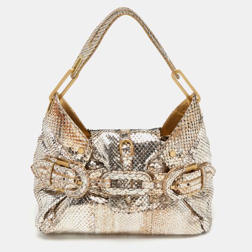 Jimmy Choo Gold/Silver Snakeskin Small Tulita Shoulder Bag - Jimmy Choo - Modalova