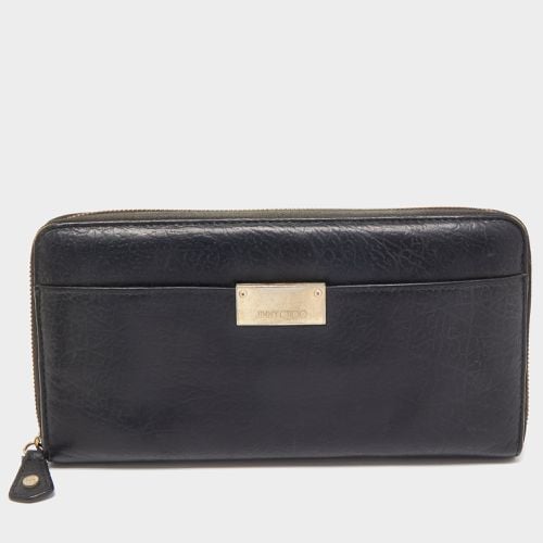 Jimmy Choo Black Leather Logo Zip Around Wallet - Jimmy Choo - Modalova