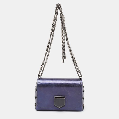 Jimmy Choo Metallic Navy Blue Leather Lockett City Shoulder Bag - Jimmy Choo - Modalova