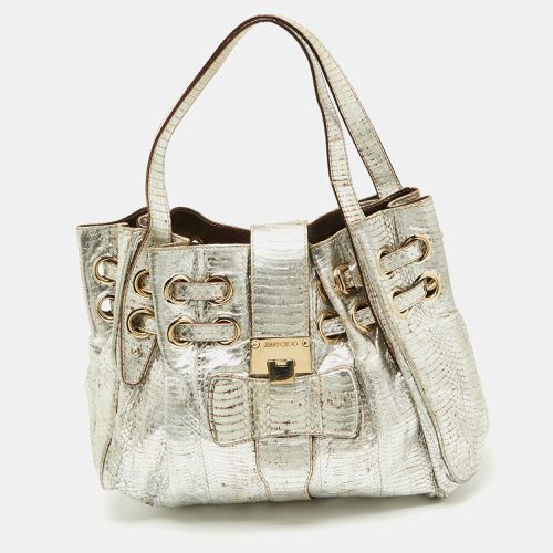 Silver Python Leather Riki Tote - Jimmy Choo - Modalova