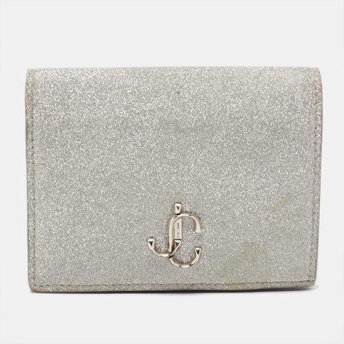 Jimmy Choo Silver Glitter Hanne Wallet - Jimmy Choo - Modalova