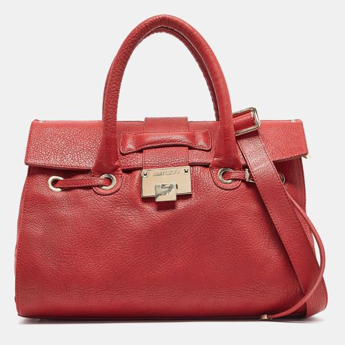 Jimmy Choo Red Grainy Leather Rosalie Top Handle Bag - Jimmy Choo - Modalova