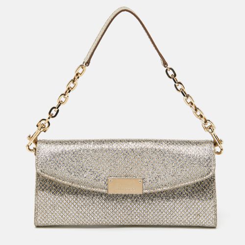 Jimmy Choo Gold Glitter Riane Clutch Bag - Jimmy Choo - Modalova