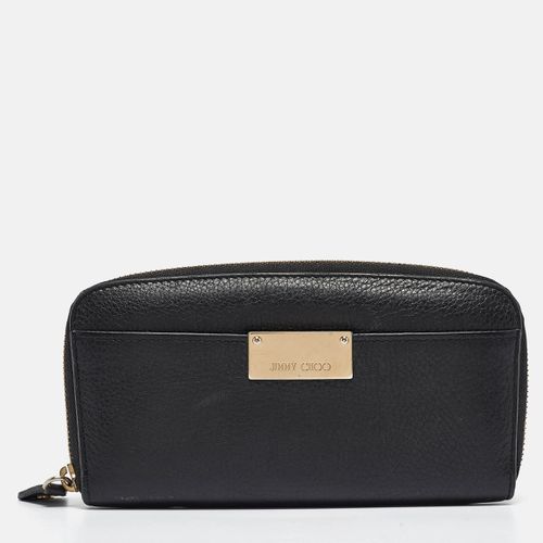 Jimmy Choo Black Leather Logo Zip Around Wallet - Jimmy Choo - Modalova