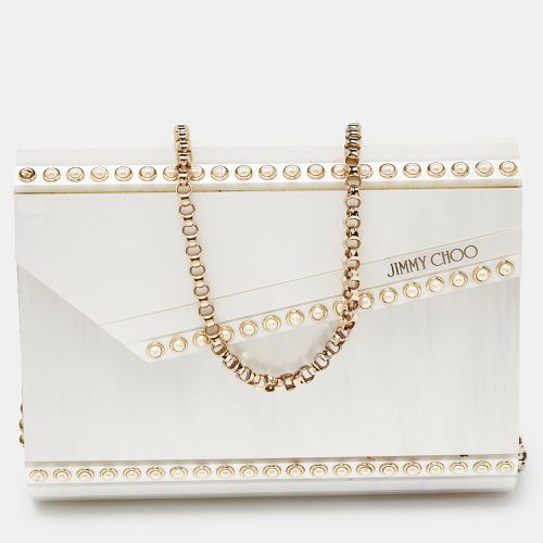 Jimmy Choo Off White Pearl Embellished Acrylic and Leather Candy Chain Clutch - Jimmy Choo - Modalova