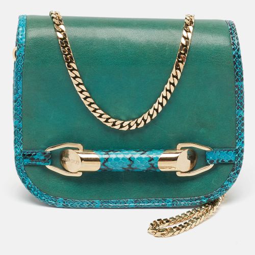 Jimmy Choo Green Leather and Snakeskin Zadie Crossbody Bag - Jimmy Choo - Modalova