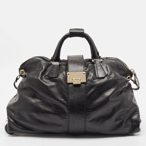 Jimmy Choo Black Pebbled Leather Rolling Weekender Bag - Jimmy Choo - Modalova