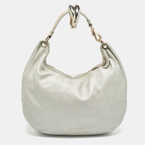 Jimmy Choo Silver Leather Large Solar Hobo - Jimmy Choo - Modalova