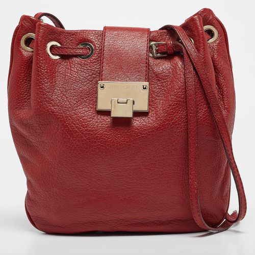 Jimmy Choo Red Leather Drawstring Shoulder Bag - Jimmy Choo - Modalova