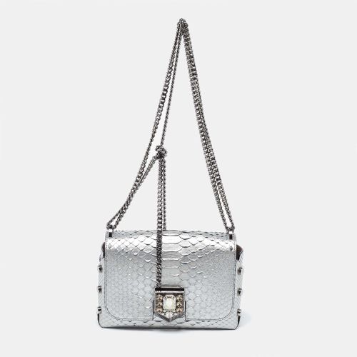 Jimmy Choo Silver Snakeskin Lockett City Shoulder Bag - Jimmy Choo - Modalova