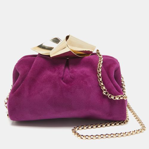 Jimmy Choo Purple Suede Metal Knot Chain Clutch - Jimmy Choo - Modalova