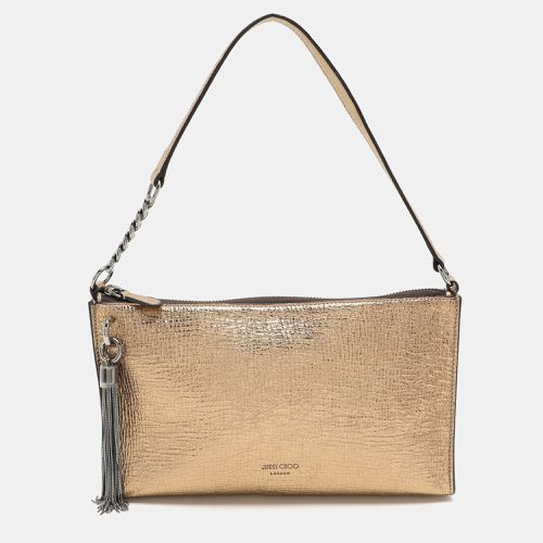 Jimmy Choo Gold Textured Leather Callie Shoulder Bag - Jimmy Choo - Modalova