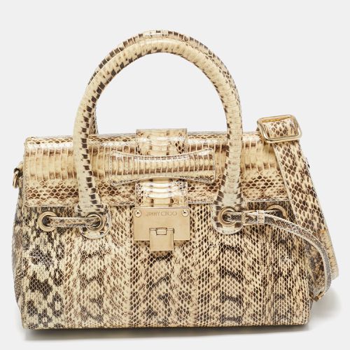 Jimmy Choo Beige/Black Water Snake Rosalie Satchel - Jimmy Choo - Modalova