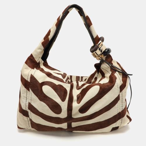 And White Zebra Print Pony Hair Saba Large Hobo Bag - Jimmy Choo - Modalova