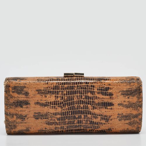 Jimmy Choo Brown Lizard Effect Suede Twill Tube Clutch - Jimmy Choo - Modalova