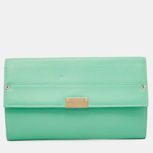 Jimmy Choo Green Leather Reese Clutch - Jimmy Choo - Modalova