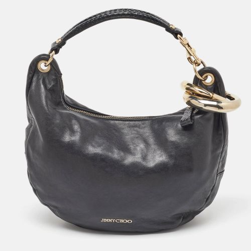 Jimmy Choo Black Leather and Python Small Solar Hobo - Jimmy Choo - Modalova