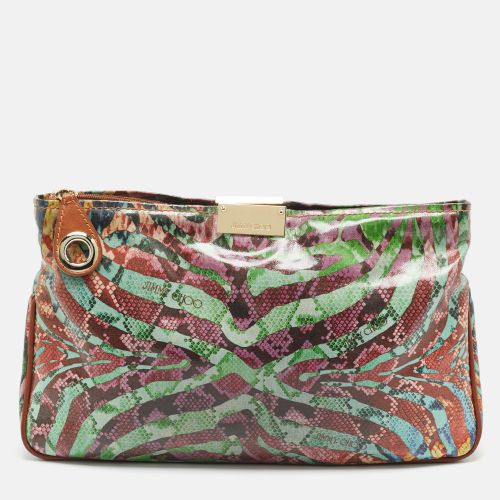 Python Print Coated Canvas Zip Pouch - Jimmy Choo - Modalova