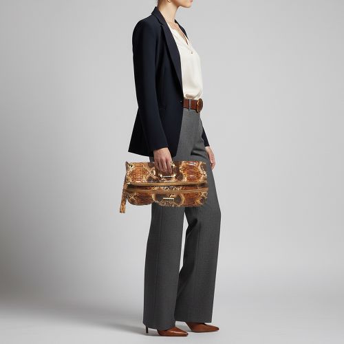 Mave Foldover Python and Suede Wristlet Clutch - Jimmy Choo - Modalova