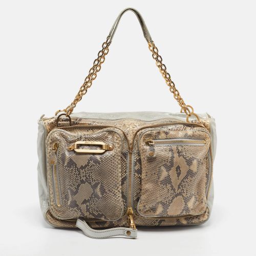 Beige Iridescent Leather and Python Shoulder Bag - Jimmy Choo - Modalova