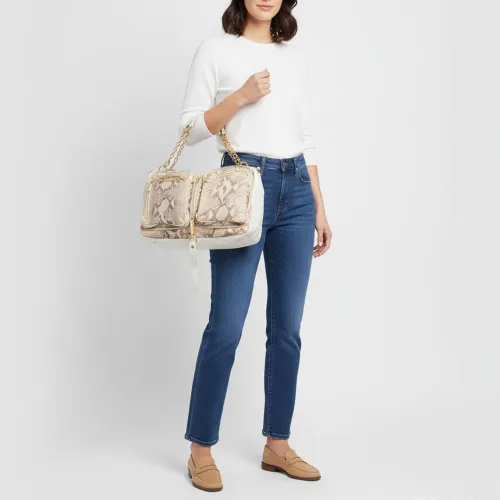 Beige Iridescent Leather and Python Shoulder Bag - Jimmy Choo - Modalova