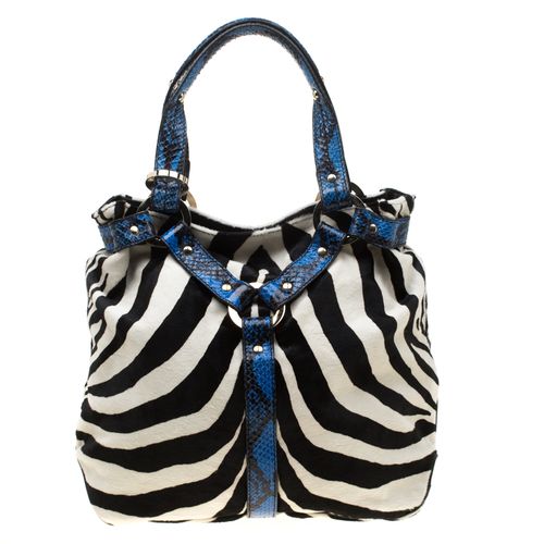 Zebra Print Calfhair and Snakeskin Trim Odette Shopper Tote - Jimmy Choo - Modalova