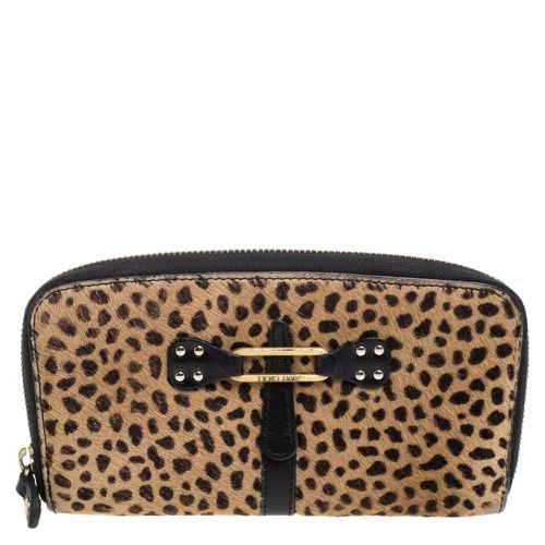 Jimmy Choo Animal Print Calf Hair Zip Around Wallet - Jimmy Choo - Modalova