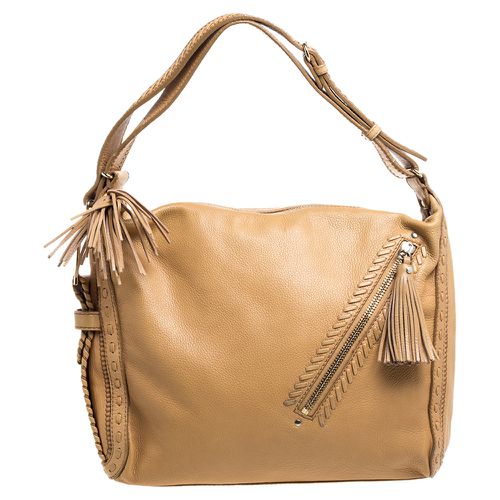 Jimmy Choo Beige Leather Lily Tassel Hobo - Jimmy Choo - Modalova