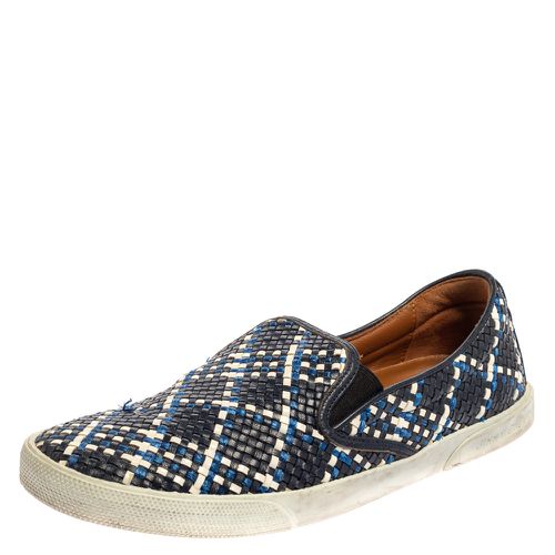 Jimmy Choo Blue Demi Woven Leather Slip-on Sneakers Size 39.5 - Jimmy Choo - Modalova