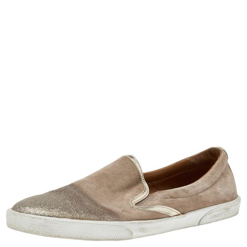 Jimmy Choo Gold Suede And Leather Slip on Sneakers Size 37 - Jimmy Choo - Modalova