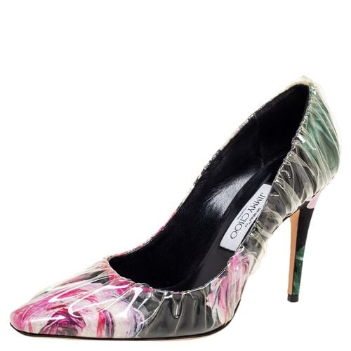 Jimmy Choo Multicolor PVC And Satin Floral Jacquard Pumps Size 39 - Jimmy Choo - Modalova