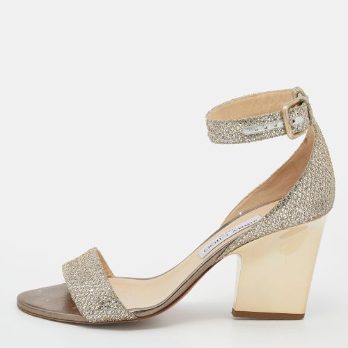 Jimmy Choo Metallic Gold Glitter Ankle Strap Sandals Size 39.5 - Jimmy Choo - Modalova