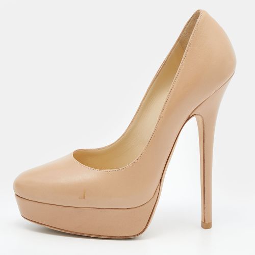 Jimmy Choo Beige Leather Cosmic Platform Pumps Size 37 - Jimmy Choo - Modalova