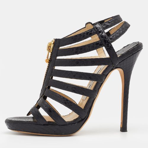 Jimmy Choo Black Snakeskin Glenys Gladiator Platform Sandals Size 36.5 - Jimmy Choo - Modalova