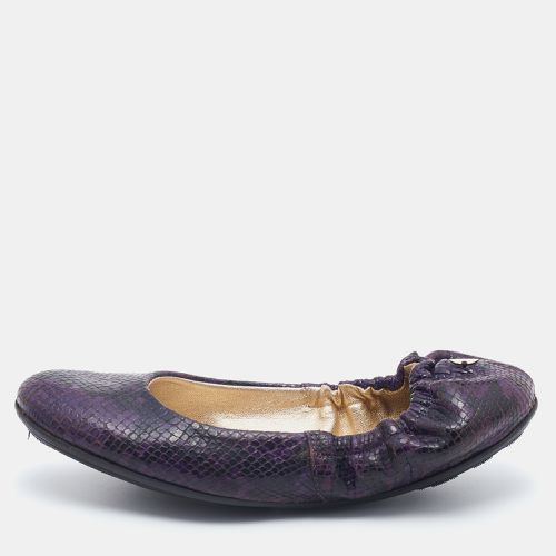 Jimmy Choo Purple/Black Python Embossed Leather Scrunch Ballet Flats Size 36.5 - Jimmy Choo - Modalova