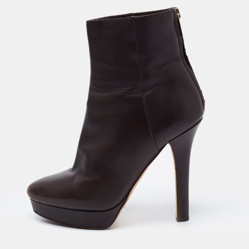 Jimmy Choo Dark Brown Leather Magic Platform Ankle Booties Size 38 - Jimmy Choo - Modalova