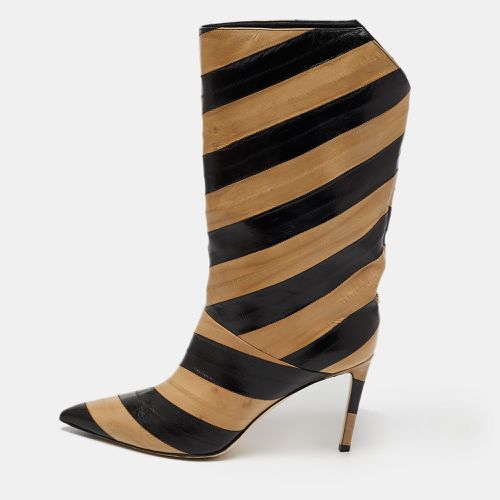 Jimmy Choo Black/Tan Striped Eel Beren Booties Size 43 - Jimmy Choo - Modalova