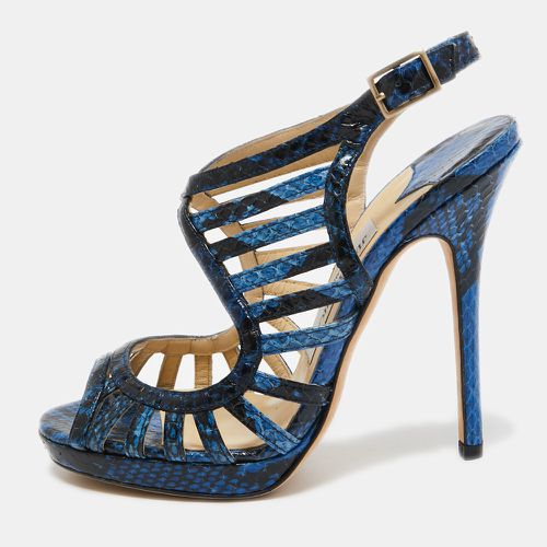 Jimmy Choo Blue Python Keenan Platform Sandals Size 36.5 - Jimmy Choo - Modalova